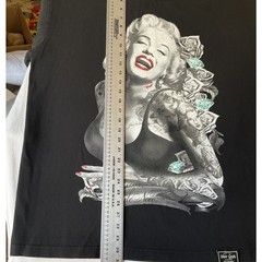 Weiv Gear Men Shirt XXL Black Graphic Short Sleeve Tattooed Woman Marilyn Monroe