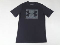 UNDER ARMOUR UA LOGO ON FRONT BLACK SMALL LOOSE FIT ATHLETIC T-SHIRT H1686