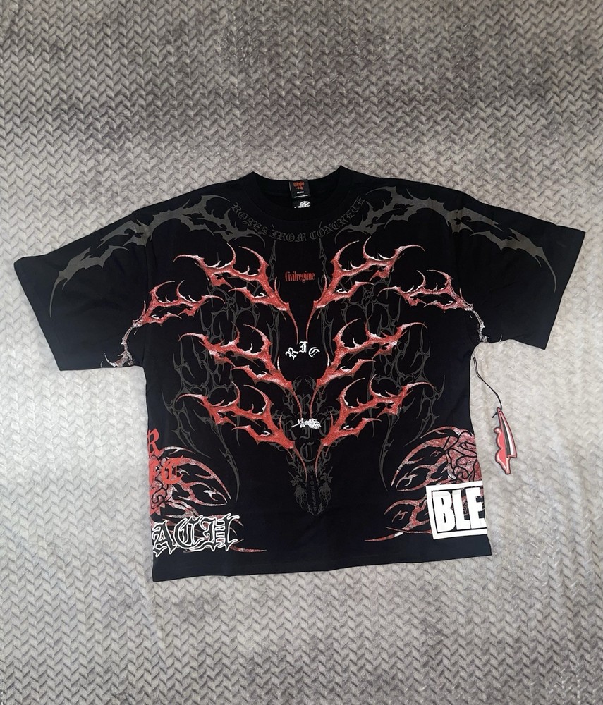 Civil Regime Bleach Koga T-Shirt Black Red White Size 2XL