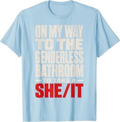 On My Way to The Genderless Bathroom Funny Vintage Grunge T-Shirt