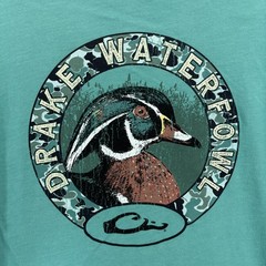 Drake Waterfowl Pocket Shirt Men’s Medium Green Duck Hunting Graphic Tee