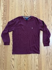 Polo Ralph Lauren Men’s Waffle Thermal Long Sleeve Maroon Red Sleep Shirt Sz L