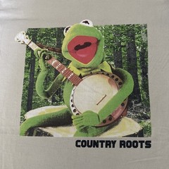 Disney Muppets Kermit the Frog Country Roots Graphic T-Shirt Tan Unisex Adult L