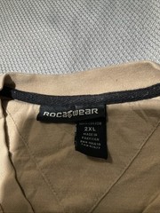 Vtg Rocawear Shirt Mens XXL 2XL Beige Graphic Print Tee Rap Crest Logo 90s Y2k