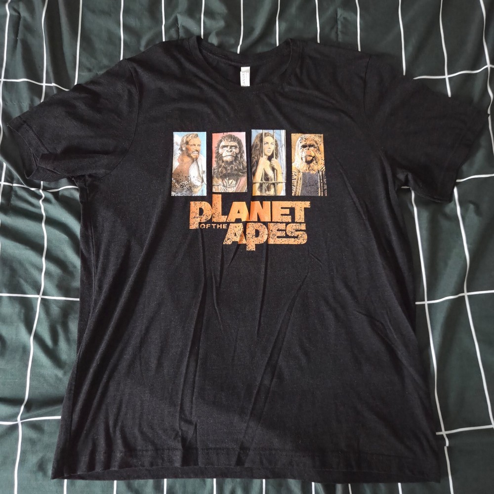 Planet of the Apes Original 1968 Movie Logo Charlton Heston T-shirt (Black) – XL