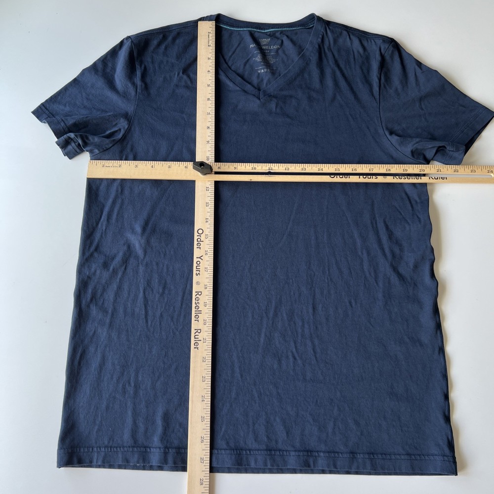 Mack Weldon T Shirt Men’s Large Navy Blue V Neck Pima Cotton Tagless Soft Tee