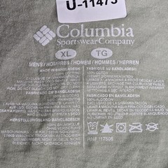 Columbia Men Shirt XL Brown Graphic Mountain Sunset Logo Short Sleeve