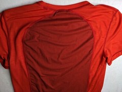 American Eagle Shirt Mens medium active wear red small hole back see photo