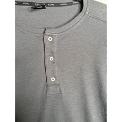 Kuhl Mens Long Sleeve Henley Shirt Gray Ribbed Performance Top Size M RN108846