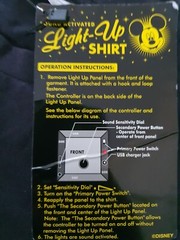 Walt Disney World (WDW) Sound Activated Light Up T-Shirt, Size XL, Black, BNWT