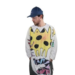 Vintage Bill Gian Hand Painted Wearable Art Shirt 1987 Oversized Dinosaur Crown
