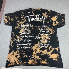 Pink Trustfall Tour Graphic T-Shirt Bleach Wash Black Medium Concert Merch