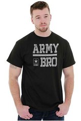 US Army Bro United States Military Star Logo Mens Casual Crewneck T Shirts Tees