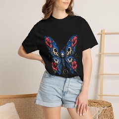 Cerulean Hibiscus Reaper Moth Graphic Tee