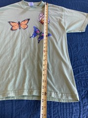 Lot of 6 VTG SINGLE STITCH Yellow Butterfly Print T-Shirts Size L/XL
