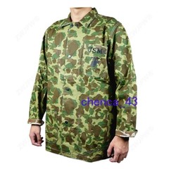 WWII US Army Solider USMC Pacific Camo Jacket Cotton Reversible Coat Casual Tops