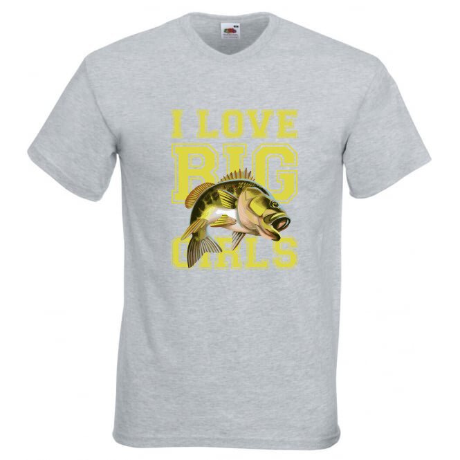 Fishing I Love Big Girls Fish Humour Novelty T Shirt Various Colours And Sizes