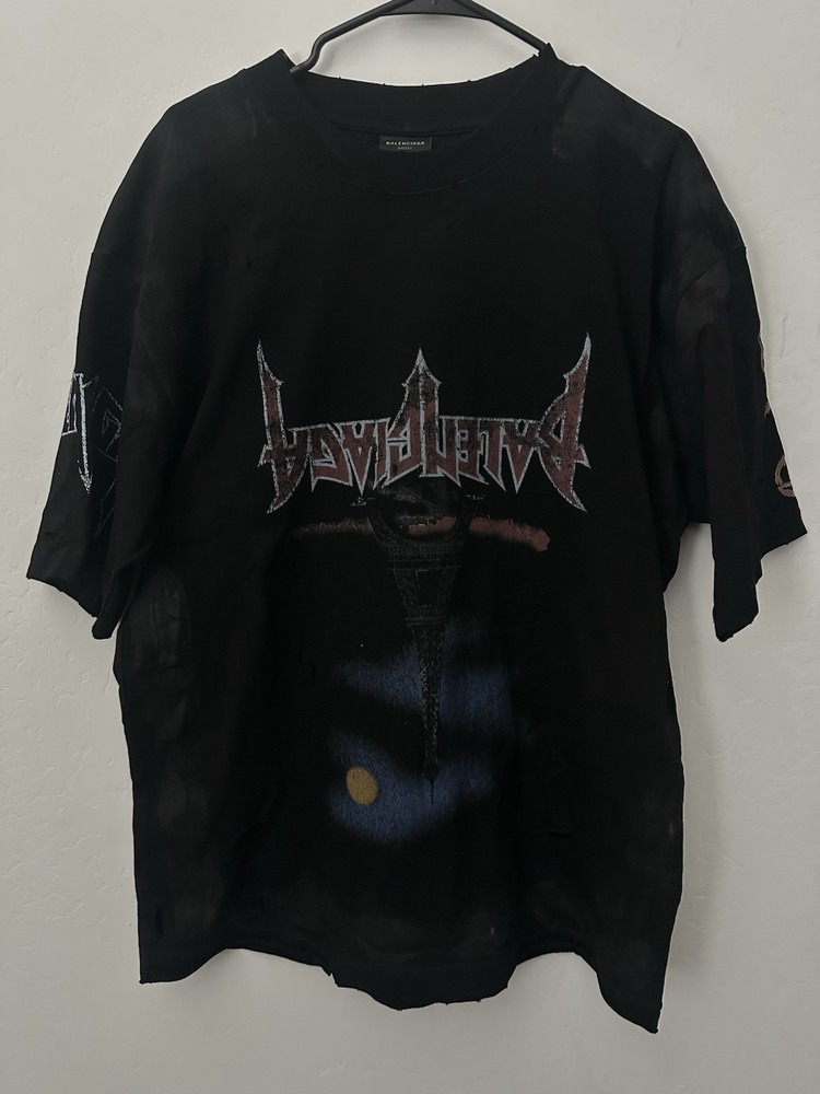BALENCIAGA T-SHIRT UOSIDE DOWN IN NERO Size XL