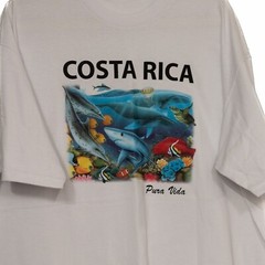 Costa Rica Pura Vida Mens White T-Shirt Crew Neck Cotton Short Sleeve Size 2XL