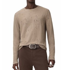 John Varvatos Collection Men’s Vera Distressed Jacquard Textured Crew Tee Haze