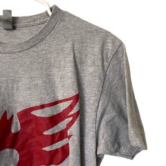 Next Level Apparel gray and red casual t-shirt classic comfortable athleisure