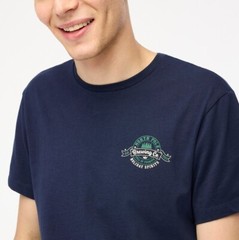 New J Crew Factory Men T-shirt Graphics Navy Short Sleeve Crew Neck Cotton S M L