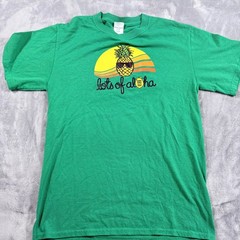 Green Pineapple Lots of Aloha Hawaiian Lemonade T-Shirt Size Small