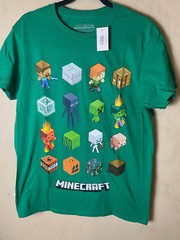 NWT-MINECRAFT Green Large Print Unisex High Quality Mad Engine Graphic Tee