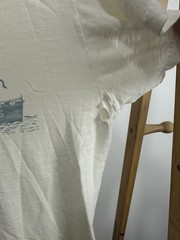 VTG 40s 50s USS Roanoke CL 145 USN Crew Military Issued Thrashed Worn T-Shirt M