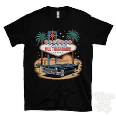 MUL THAGARAIDH LAS VEGAS SIGN PARODY FUNNY T-SHIRT stornoway eilean siar