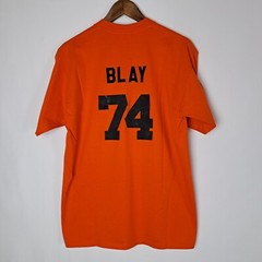 Vintage Football Touchdown Club T-Shirt Mens Large Orange SS JERZEES Made in USA