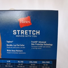 Hanes TAGLESS Stretch Tagless Moisture Wicking Crew T-Shirt 3-Pack White L