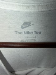 The Nike Tee Shirt L Multi Logo Flower White Center Swoosh Allover Print Mens