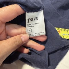 Pact Organic Cotton S T-shirt Navy Crew Neck Sustainable Casual Preppy