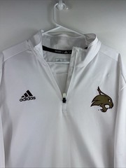 Adidas Texas State Bobcats Men’s 2XL White Climalite Dry Fit S/S Coaches 1/4 Zip