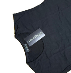 Cesare Paciotti Sleeveless Undershirt 95% Cotton Basic Italian Nero Black Size 4