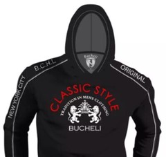 Men’s Bucheli Cotton Long Sleeve T Shirt Hoodie,Slim Fit,Stretch, S M…..A9.
