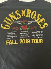 GUNS N ROSES T-SHIRT FALL 2019 TOUR Black Size Large