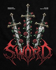 Sword Rose Gothic Graphic T Shirt Vintage Streetwear Tee Unisex