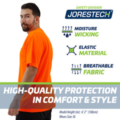 Hi Vis Orange Safety 5-pack T Shirts Fast Drying Short Sleeve JORESTECH