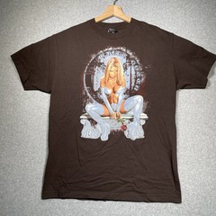 Y2k Mad Engine Marvel White Queen Emma Frost Brown Large Shirt Rare EUC