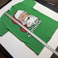 Adult Small Santa Claus Don’t Stop Believin’ T-Shirt Christmas Holiday Shirt