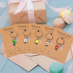 5PCS Flower Keychain Charms with Thank You for Helping Me Grow Cards Teacher …
