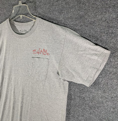 Salt Life Mens Large Gray Cotton USA Whale Graphic Short Sleeve Pocket T-Shirt