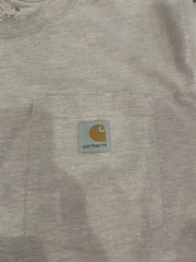 Carhartt Men’s Gray Logo Pocket Crew Neck Short Sleeve Cotton T-Shirt Regular