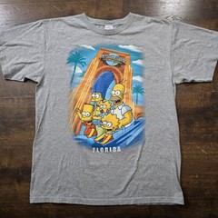 Universal Studios Simpsons Shirt Mens Large Gray Florida Theme Park Graphic Tee
