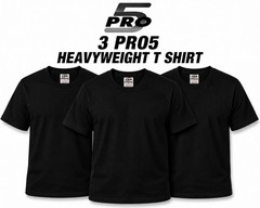 Pro 5 T Shirt 3 Pack Men Thick Plain Short Sleeve Tee S- 3XLT