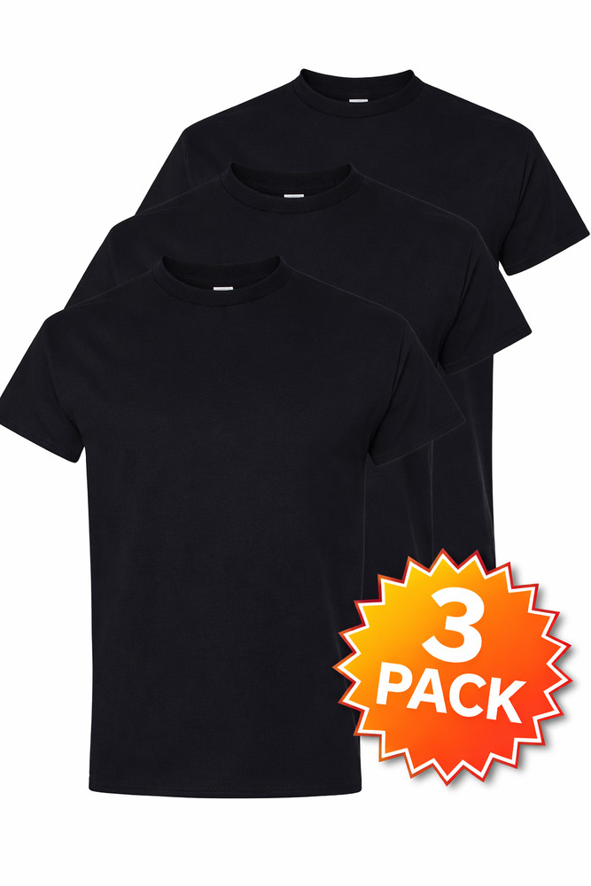 Pack of 3 Gildan G500 Mens Short Sleeve Heavy Cotton Size: Large Blank T-Shirts