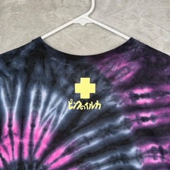 Pink Dolphin Mens XXL Tie Dye Graphic T-Shirt Black Purple Spiral Streetwear