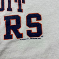 Detroit Tigers Ringer T-Shirt Mens Medium White Navy Blue MLB Baseball Y2K Retro